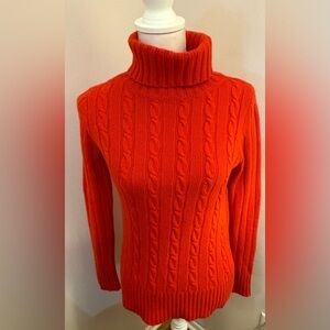 J. Crew Bold Orange Knit Turtleneck Sweater, Dry Cleaned!
